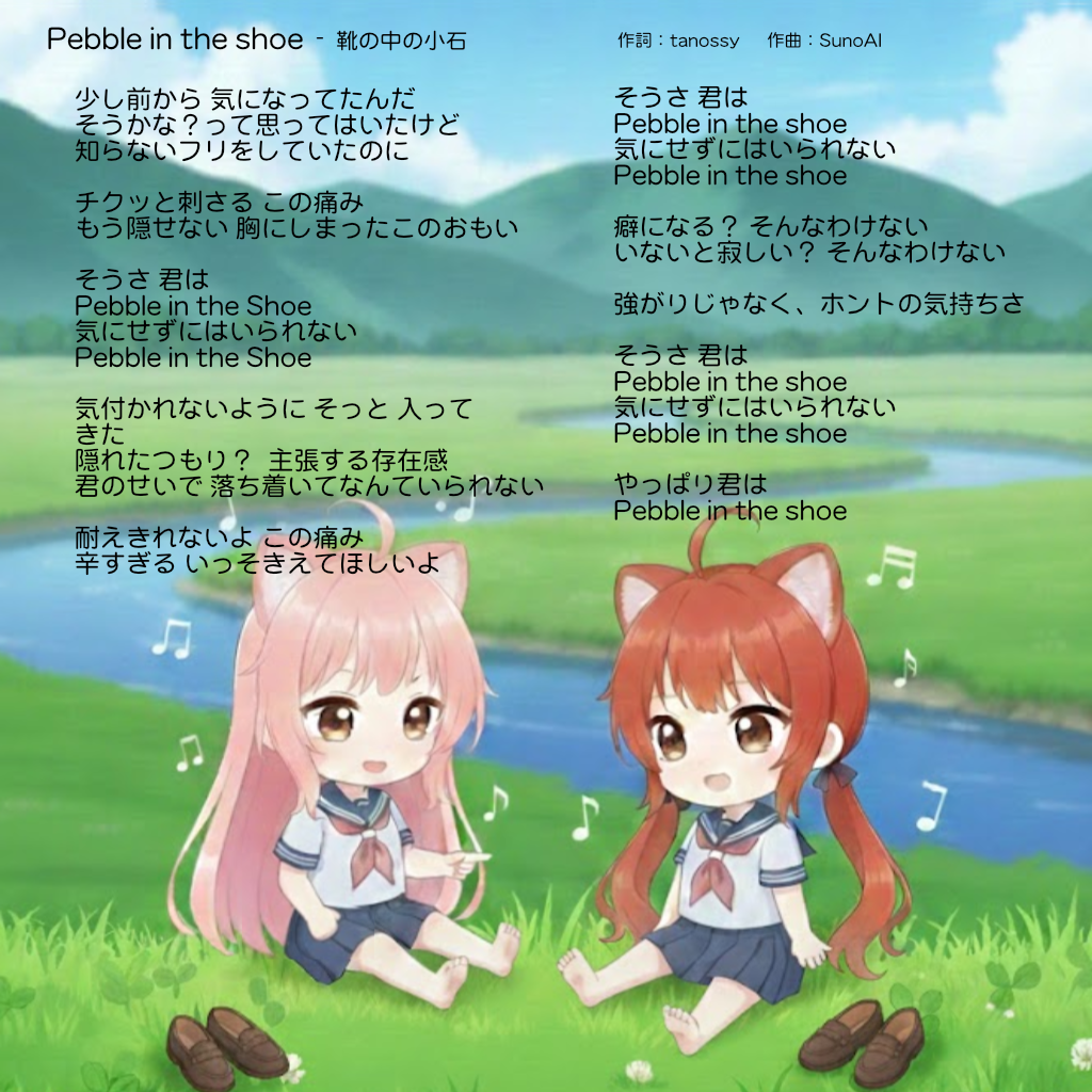 pebble in the shoe の原アート。もうひとつの場面から、歌の世界へ。