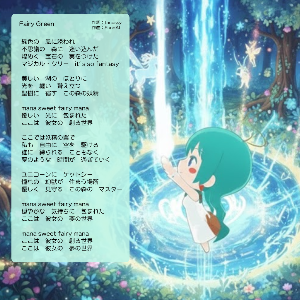 sweet fairly の原アート。もうひとつの場面から、歌の世界へ。